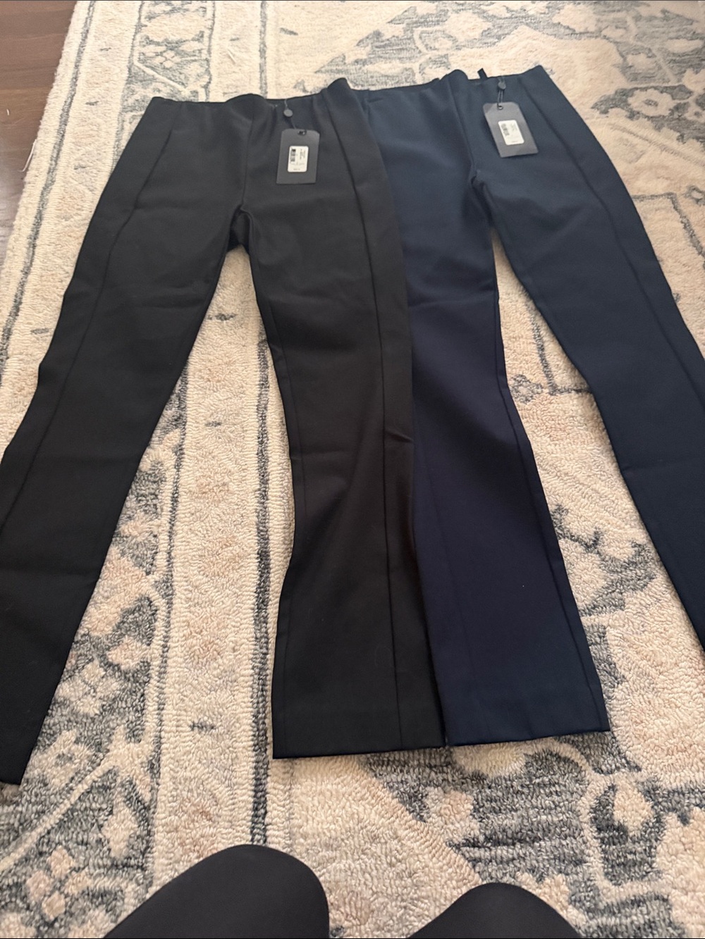 2 pairs of rag & bone Straight Leg Pants in Black and Navy, Simone pant, size 0 - Picture 4 of 5